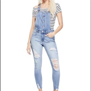 guess two tone overalls
